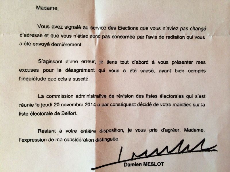 Lettre Excuses Maire Glacis